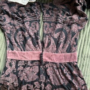 Alcott Black and Pink Floral Blouse